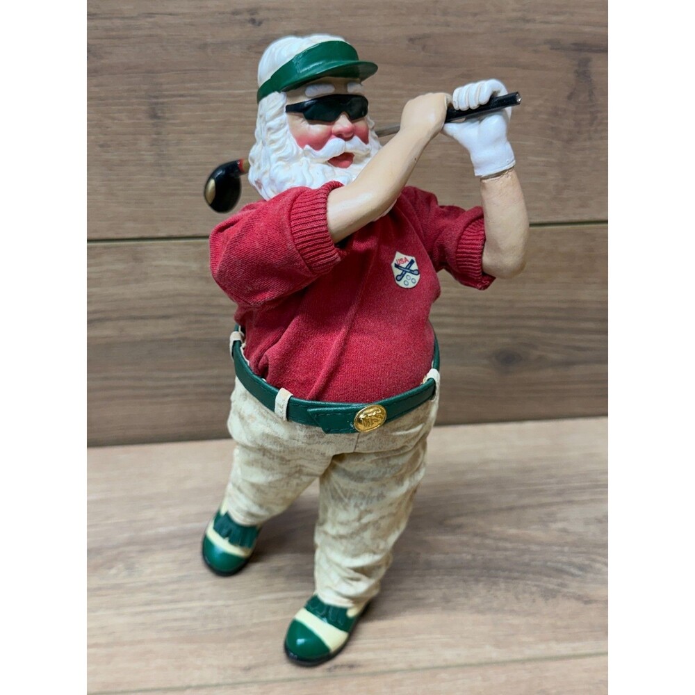 Clothtique Possible Dreams "A Long Drive" Golfing Santa Figure in Swing Motion